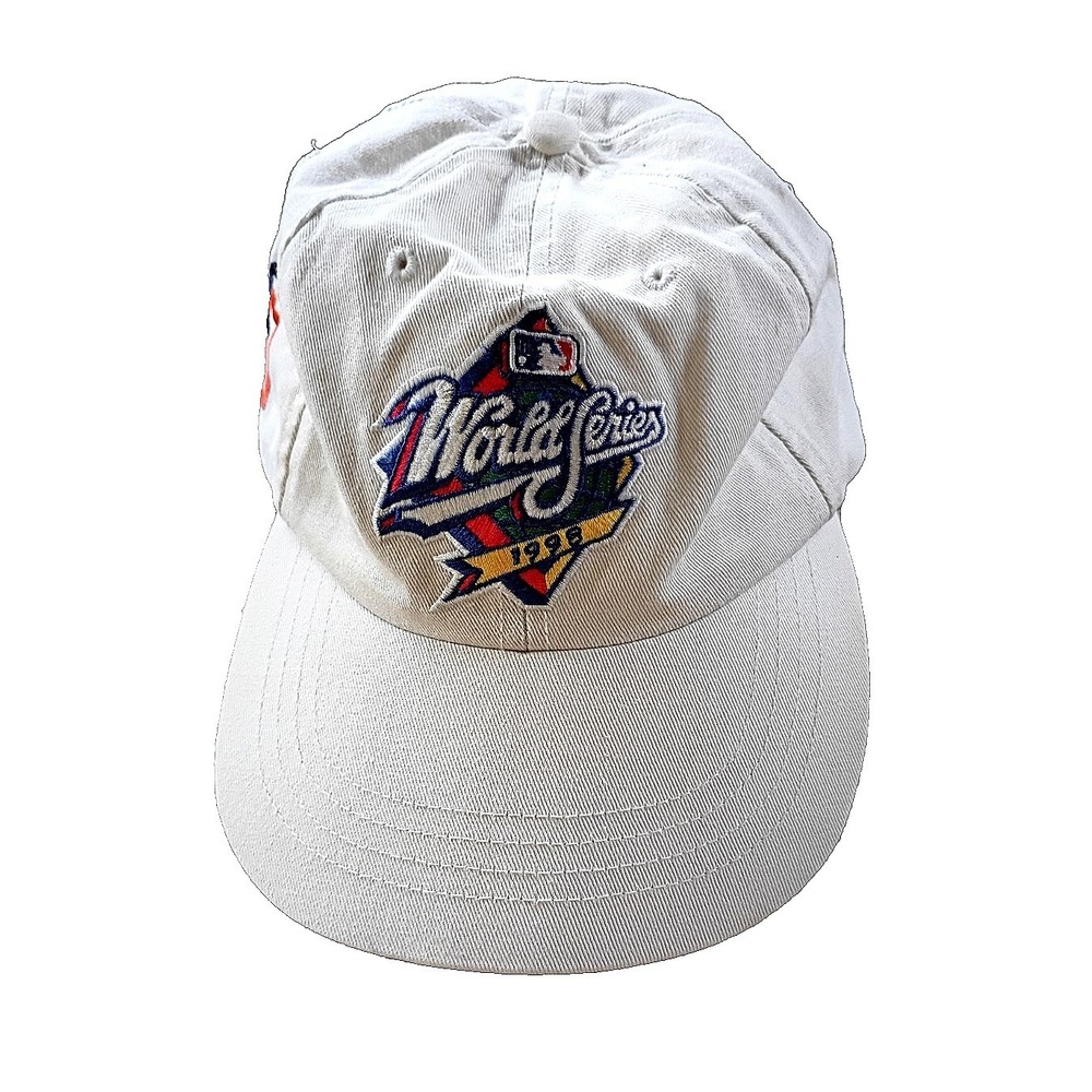 Vintage 1998 World Series 6 Panel Strapback Hat/Cap SD Padres and NY Yankees